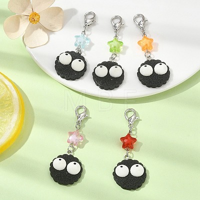 Biscuits with Eyes Opaque Resin Pendant Decorations HJEW-JM01560-1