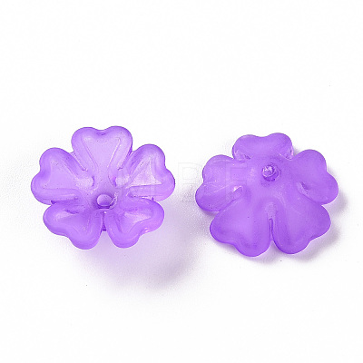 Transparent Frosted Acrylic Bead Caps X-MACR-S371-04A-747-1
