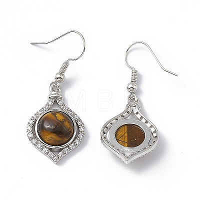 Natural Tiger Eye Vase Dangle Earrings EJEW-A092-01P-03-1