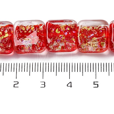 Handmade Dichroic Foil Glass Beads Strands DICH-U001-07M-1