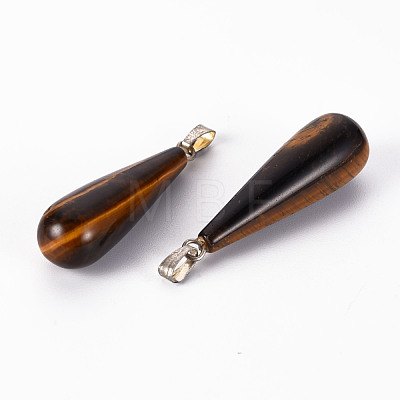 Natural Tiger Eye Pendants G-T132-035C-1