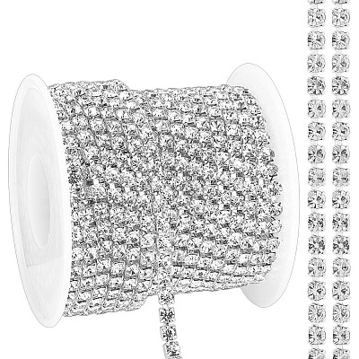 Glass Rhinestone Cup Chains LCHA-WH0004-02A-1