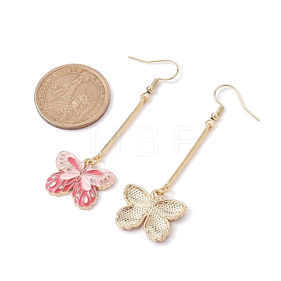 Alloy Enamel Butterfly Dangle Earrings EJEW-JE05604-02-1