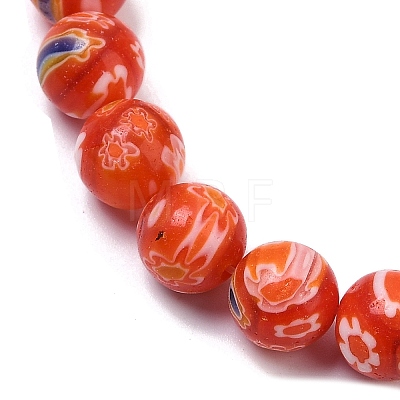 Handmade Millefiori Lampwork Beads Strands LAMP-G166-10B-1