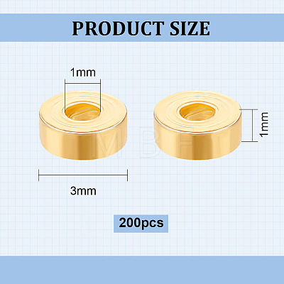 200Pcs Brass Beads KK-BC0009-62-1