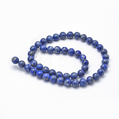 Natural Lapis Lazuli Beads Strands G-P335-09-8mm-1