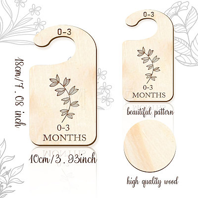 Wood Baby Closet Size Dividers AJEW-WH0352-013-1