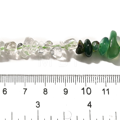 Natural Quartz Crystal/Rock Crystal & Chrysoprase Beads Strands G-L610-B22-01-1