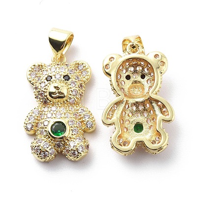 Brass Cubic Zirconia Pendants KK-G446-26G-03-1