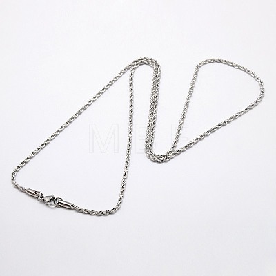 Trendy Men's 304 Stainless Steel Rope Chain Necklaces NJEW-M072-B-02-1