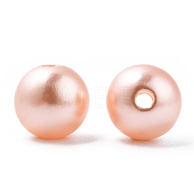 Spray Painted ABS Plastic Imitation Pearl Beads OACR-T015-05B-19-1