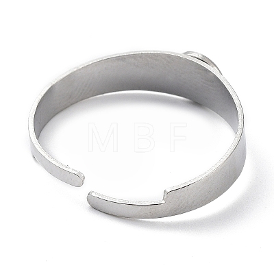 Non-Tarnish Adjustable 304 Stainless Steel Finger Rings Components STAS-F149-21P-C-1