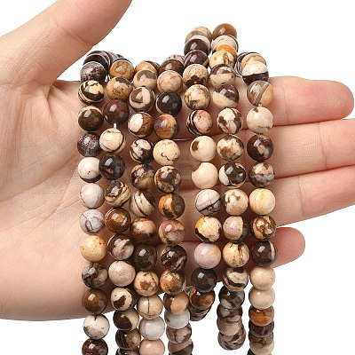 Natural Australian Agate Round Bead Strands X-G-M272-02-8mm-1