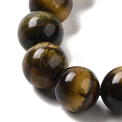 Grade AB 12.5mm Round Natural Tiger Eye Braided Bead Bracelets for Women Men BJEW-C060-01K-1