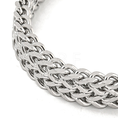 Tarnish Resistant 201 Stainless Steel Wheat Chain Bracelets with Magnetic Clasps for Women and Men BJEW-F473-07P-03-1