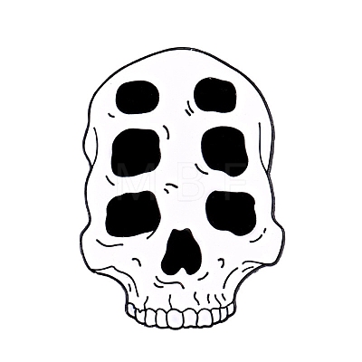 Halloween Creative Horror Skull Punk Alloy with Enamel Brooch PW-WG77009-02-1