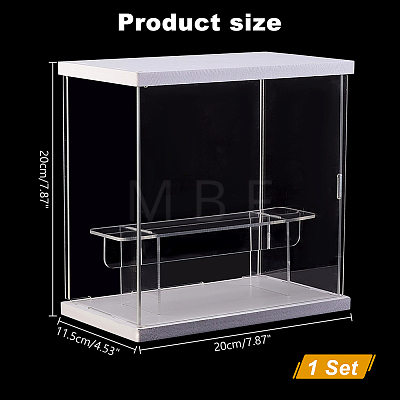 2-Tier Transparent Acrylic Minifigures Display Case ODIS-WH0043-68A-1
