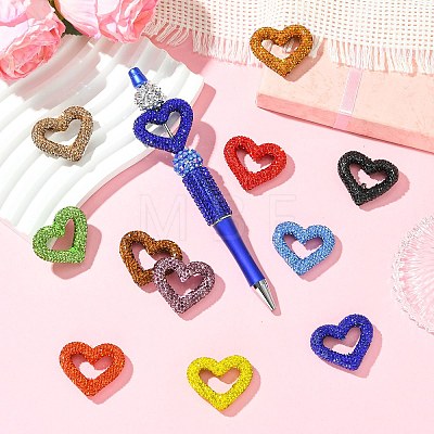 Heart Shape Polymer Clay Rhinestone Beads CLAY-NH0001-09A-1
