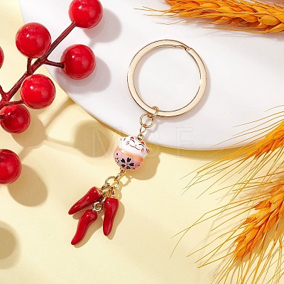 Porcelain & Alloy Enamel Keychain KEYC-JKC01156-07-1