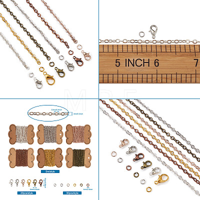 Craftdady DIY Brass Chain Jewelry Set Kits DIY-CD0001-08-1