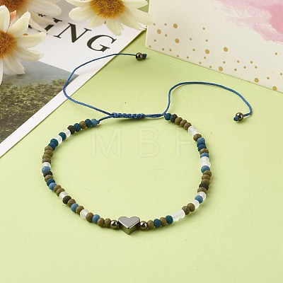 Natural Black Agate Beads Adjustable Nylon Thread Braided Bead Bracelets Sets BJEW-JB06453-1
