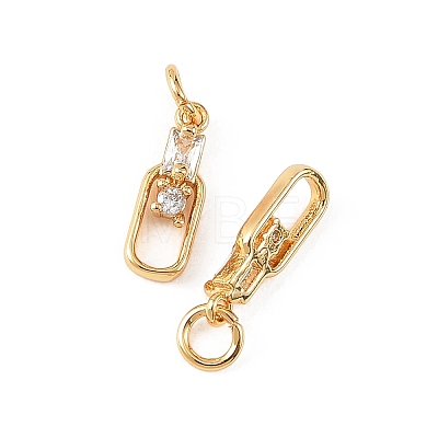 SHEGRACE Brass Micro Pave Clear Cubic Zirconia Charms XGRQ4N510-726G-1