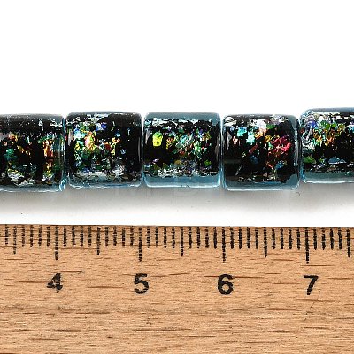 Handmade Dichroic Foil Glass Beads Strands DICH-U001-09E-1