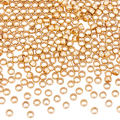 3Bags Brass Crimp Beads KK-BBC0026-09C-1