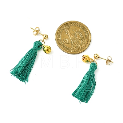 Christmas Tree Tassel Dangle Earrings EJEW-JE06104-1