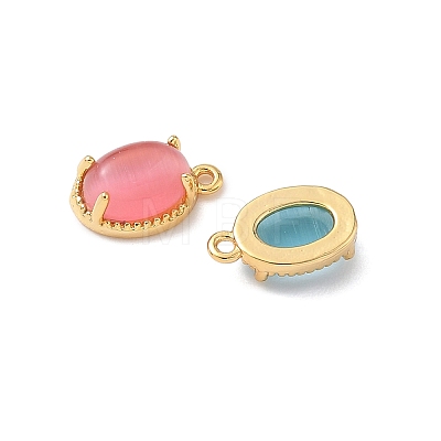 Oval Brass Charms KK-D024-27G-1