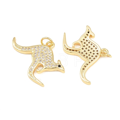 Brass Micro Pave Cubic Zirconia Pendants KK-C162-086B-G-1