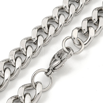 Non-Tarnish 201 Stainless Steel Cuban Link Chain Necklaces for Women and Men NJEW-F322-11P-03-1