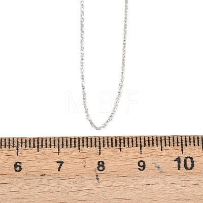 Anti-Tarnish Trendy Unisex Rhodium Plated 925 Sterling Silver Cable Chains Necklaces STER-M034-B-07-1
