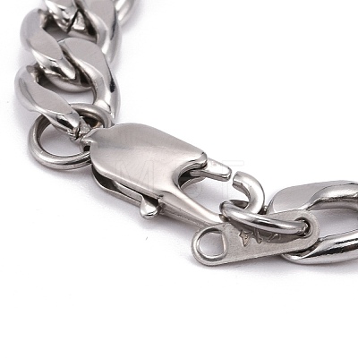 Unisex 304 Stainless Steel Cuban Chain Necklaces NJEW-JN03489-02-1