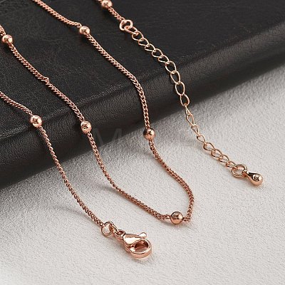 Brass Satellite Chains  Necklaces for Women NJEW-D302-27RG-1