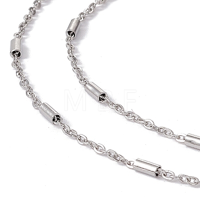 201 Stainless Steel Satellite Chain Necklace for Men Women NJEW-P268-A23-1X5-1
