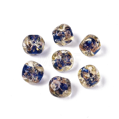 Handmade Gold Sand Lampwork Beads LAMP-Q039-03D-1