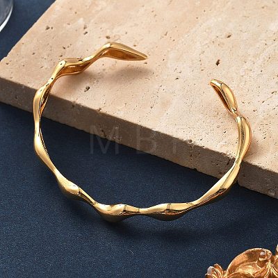 Brass Cuff Bangles for Women BJEW-F482-10G-1