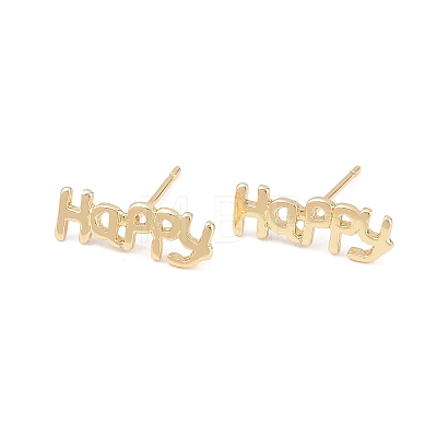 Brass Stud Earrings EJEW-P346-02C-G-1