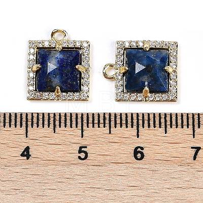 Natural Lapis Lazuli Faceted Square Charms G-I375-06G-02-1