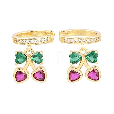 Brass Micro Pave Cubic Zirconia Cuff Earrings EJEW-Z164-08G-01-1