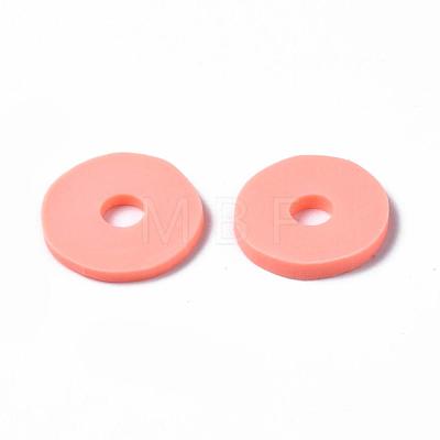 Flat Round Eco-Friendly Handmade Polymer Clay Beads CLAY-R067-12mm-19-1