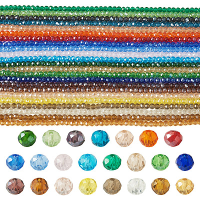23 Strands 23 Colors Electroplate Glass Beads Strands EGLA-TA0013-80C-1