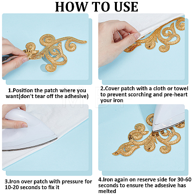 5Pairs Embroidery Thread Clothing Patches PATC-GF0001-97C-1