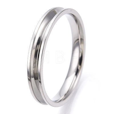 201 Stainless Steel Grooved Finger Ring Settings STAS-WH0039-11I-P-1