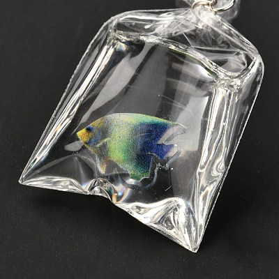 Resin Pendants with Iron Jump Ring RESI-A015-03B-1