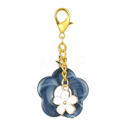 Acrylic Flower Pendants Decorations HJEW-JM01314-07-1