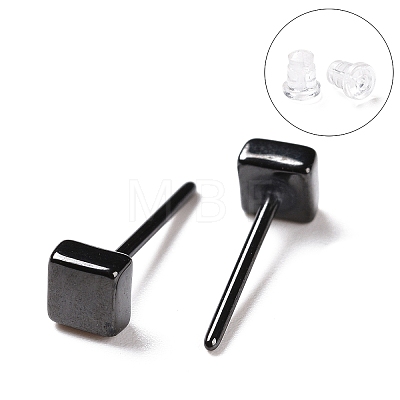 Hypoallergenic Bioceramics Zirconia Ceramic Square Stud Earrings EJEW-Z023-07-1