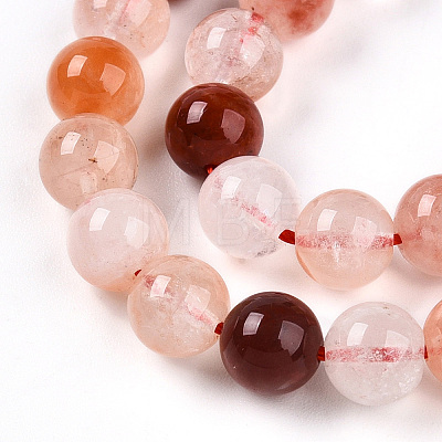 Natural Red Quartz Beads Strands G-T140-6mm-01-1