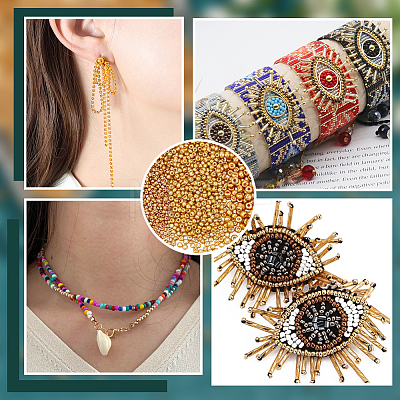 3 Styles 2966 Pcs Glass Seed Beads SEED-HY0001-18-1